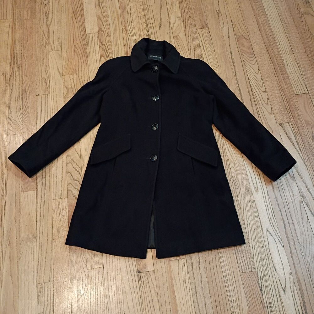 London Fog Women's Small 80% Wool Coat Button Up Casual Business Career